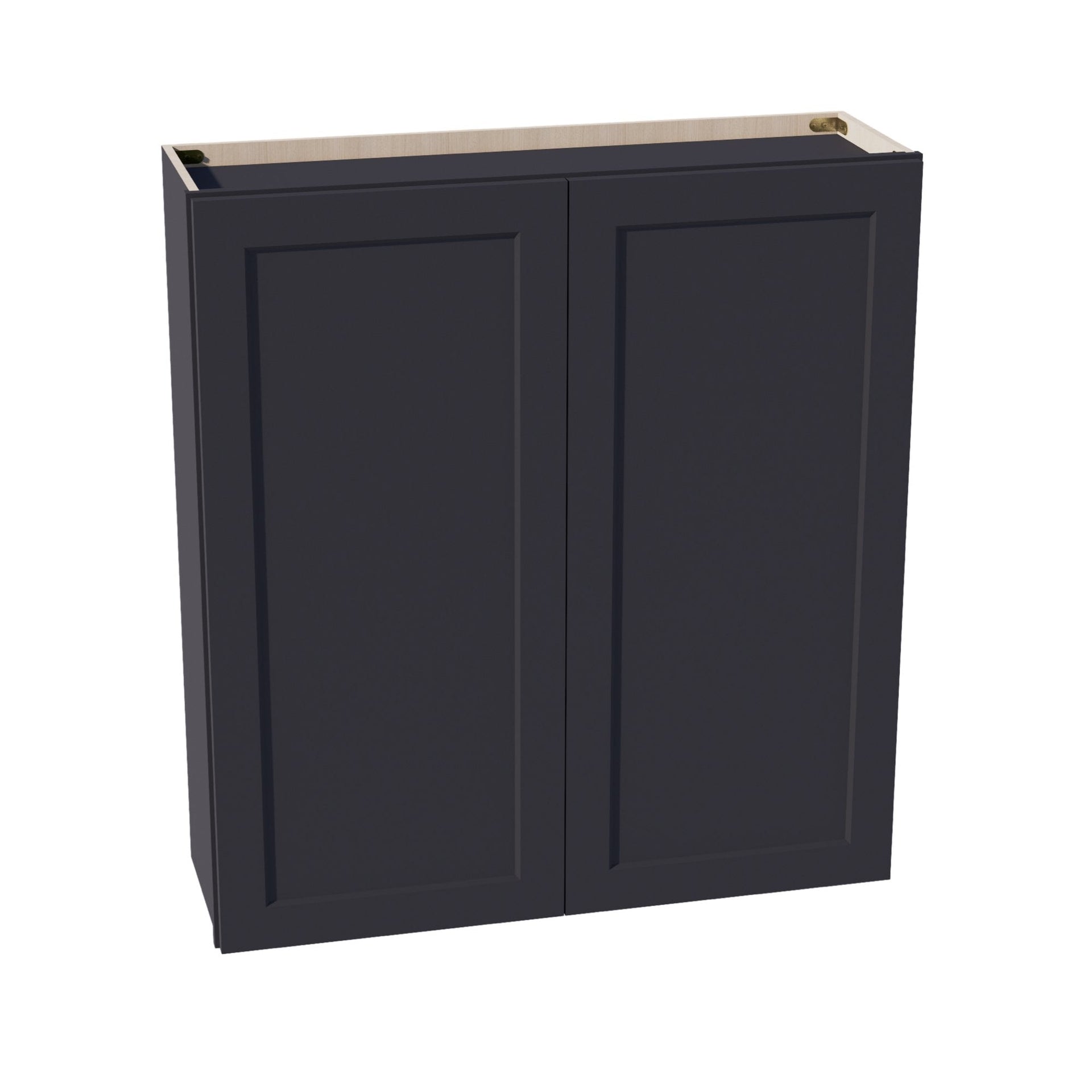 W3942-SBK  Wall Cabinet 2 Doors & 2 Shelves - Shaker Style - Black   39"W x 36"H x 12"D