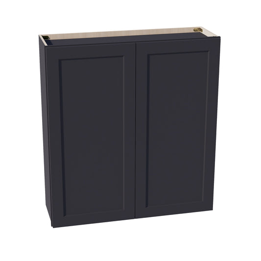 W3942-SBK  Wall Cabinet 2 Doors & 2 Shelves - Shaker Style - Black   39"W x 36"H x 12"D