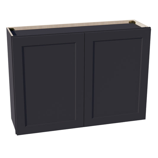 W4230-SBK  Wall Cabinet 2 Doors & 2 Shelves - Shaker Style - Black   42"W x 30"H x 12"D