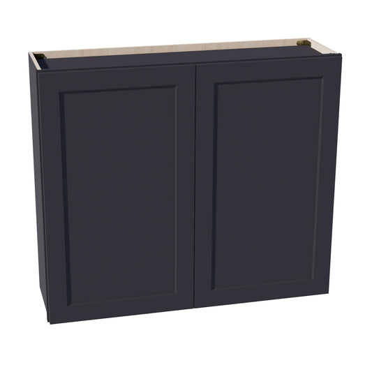 W4236-SBK  Wall Cabinet 2 Doors & 2 Shelves - Shaker Style - Black   42"W x 36"H x 12"D
