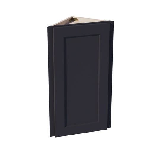 WAE1230-SBK  Wall Angle End Cabinet 1 Door & 2 Shelves - Shaker Style - Black   12"W x 30"H x 12"D