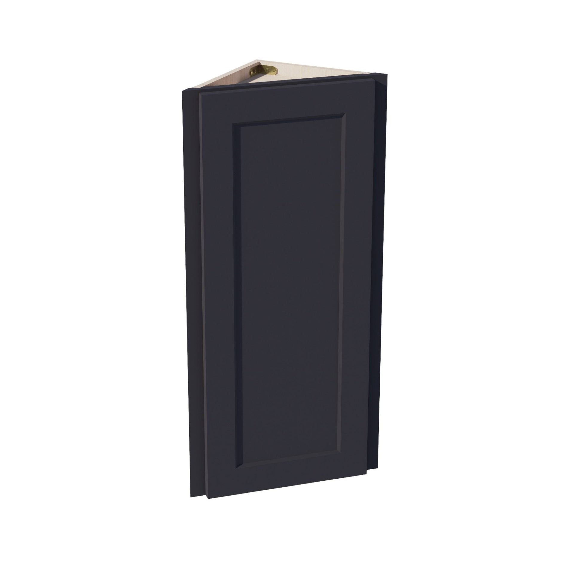 WAE1236-SBK  Wall Angle End Cabinet 1 Door & 2 Shelves - Shaker Style - Black   12"W x 36"H x 12"D