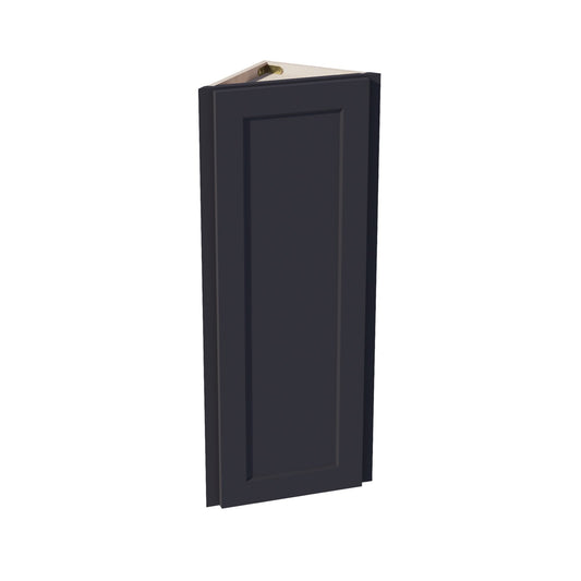 WAE1242-SBK:  Shaker Black 12"W x 42"H x 12"D 1 Door & 3 Shelves Wall Angle End Cabinet