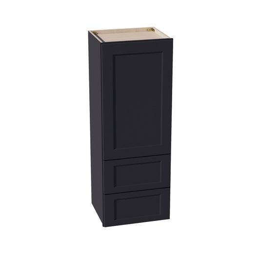 WD1848-SBK  Diagonal Wall Corner Cabinet 1 Door & 2 Shelves - Shaker Style - Black   18'W x 48"H x 15"D