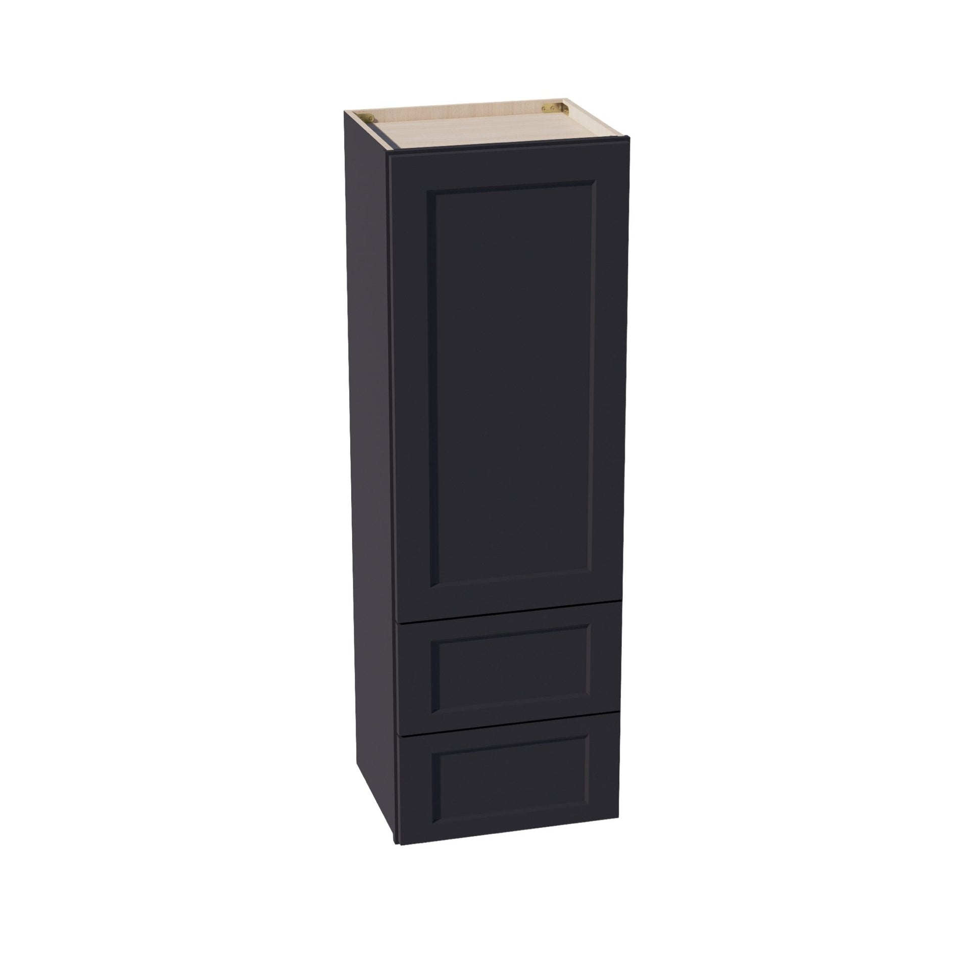WD1854-SBK  Diagonal Wall Corner Cabinet 1 Door & 2 Shelves - Shaker Style - Black   18'W x 54"H x 15"D