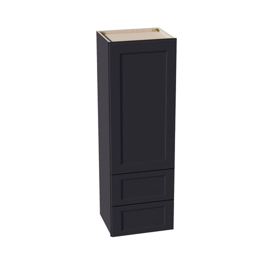 WD1854-SBK  Diagonal Wall Corner Cabinet 1 Door & 2 Shelves - Shaker Style - Black   18'W x 54"H x 15"D