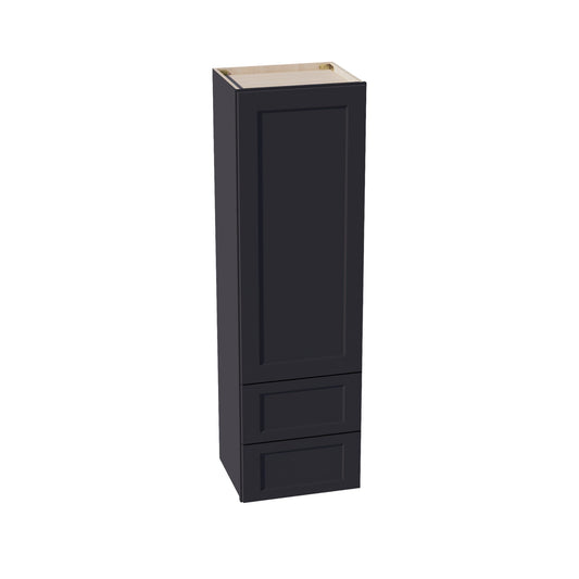 WD1860-SBK  Diagonal Wall Corner Cabinet 1 Door & 2 Shelves - Shaker Style - Black   18'W x 60"H x 15"D