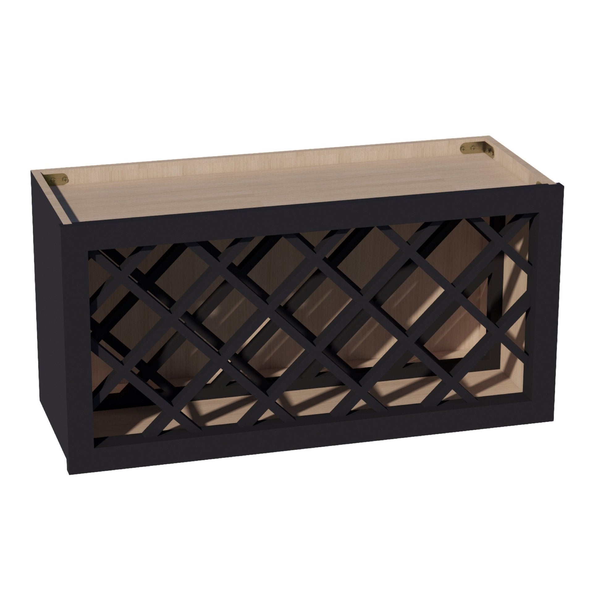 WR3015-SBK  Wood Wall Mounted Range Hood - Shaker Style - Black   30"W x 15"H x 12"D