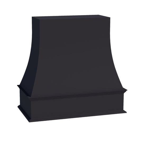 WRH3636-SBK:  Shaker Black 36"W x 36"H Wood Wall Mounted Range Hoods
