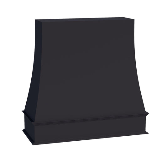 WRH4848-SBK:  Shaker Black 48"W x 48"H Wood Wall Mounted Range Hoods