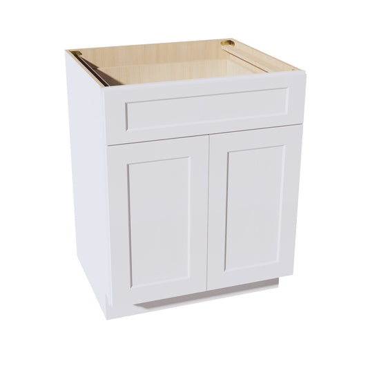 B27-SW  Base Cabinet - Shaker Style - Pure White   27"W x 34-1/2"H x 24"D
