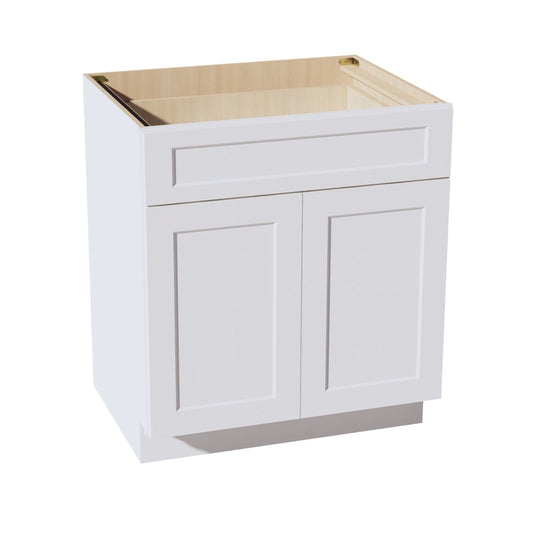 B30-SW  Base Cabinet - Shaker Style - Pure White   30"W x 34-1/2"H x 24"D