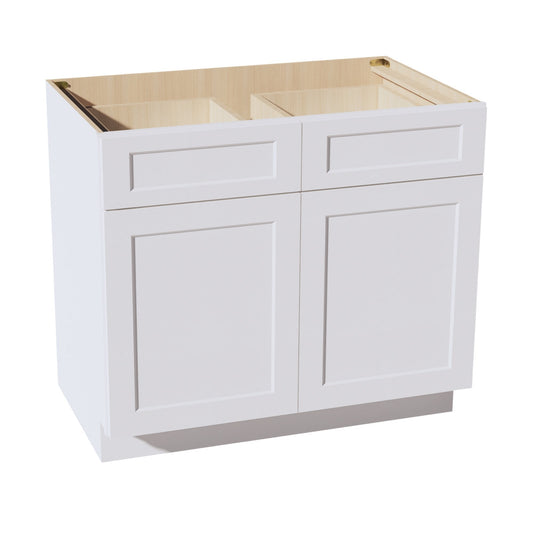 B36-SW  Base Cabinet - Shaker Style - Pure White   36"W x 34-1/2"H x 24"D