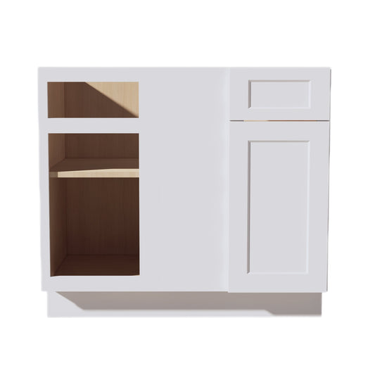 BBC39/42-SW  Base Cabinet Blind Corner - Shaker Style - Pure White   39"W x 34-1/2"H x 24"D