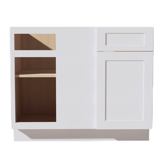 BBC42/45-SW  Base Cabinet Blind Corner - Shaker Style - Pure White   42"W x 34-1/2"H x 24"D