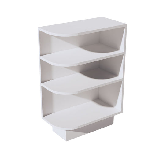 BES12R-SW  base cabinet 4 Sheleves End Corner Cabinet Right - Shaker Style - Pure White   12"W x 34-1/2"H x 24"D
