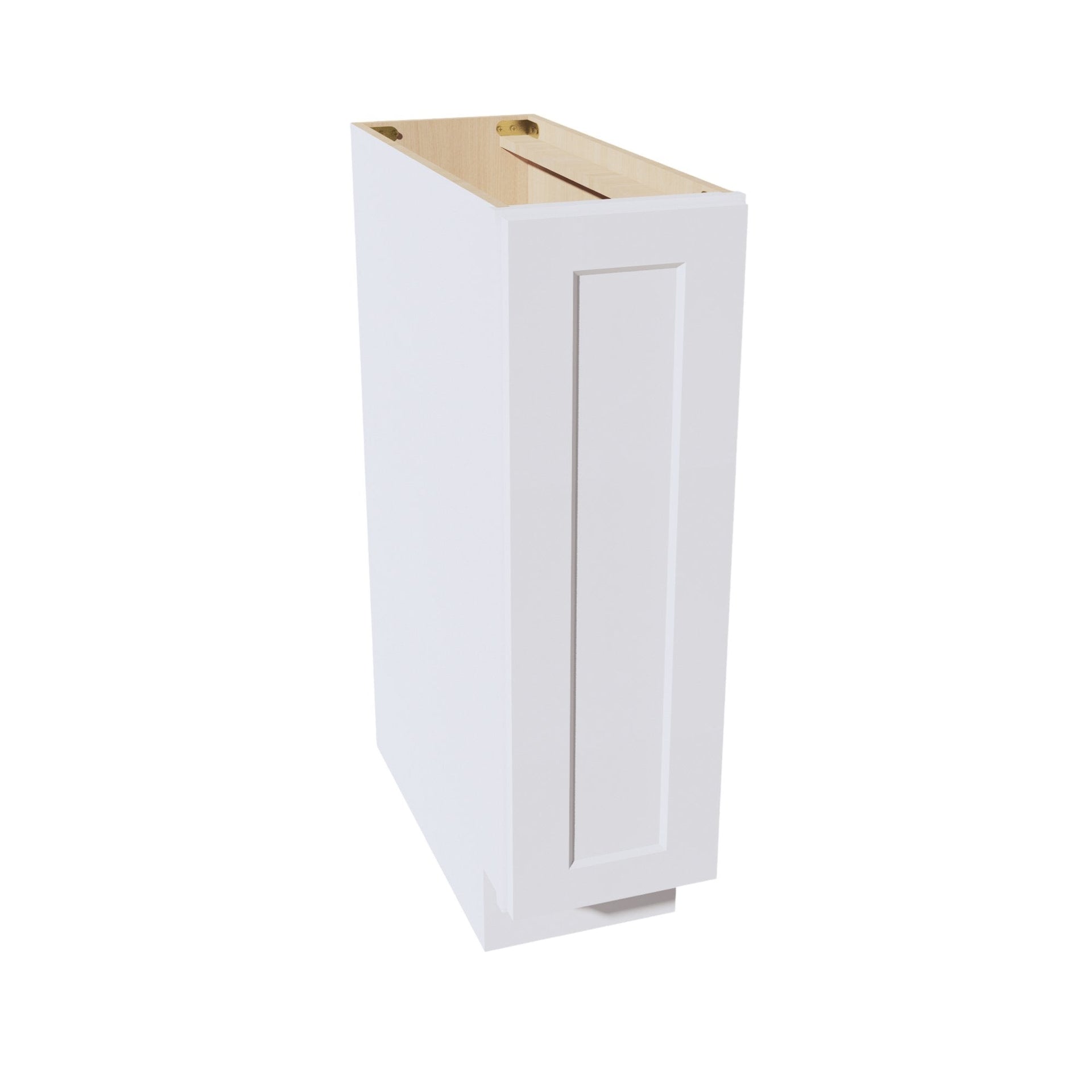 BF09-PO-SW  base cabinet Full Door Pull Out Spice Rack - Shaker Style - Pure White   09"W x 34-1/2"H x 24"D