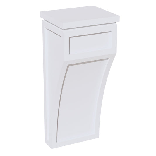 CML-SW  Large Corbel - Shaker Style - Pure White   5-1/4"W x 12-1/4"H x 4-1/2"D