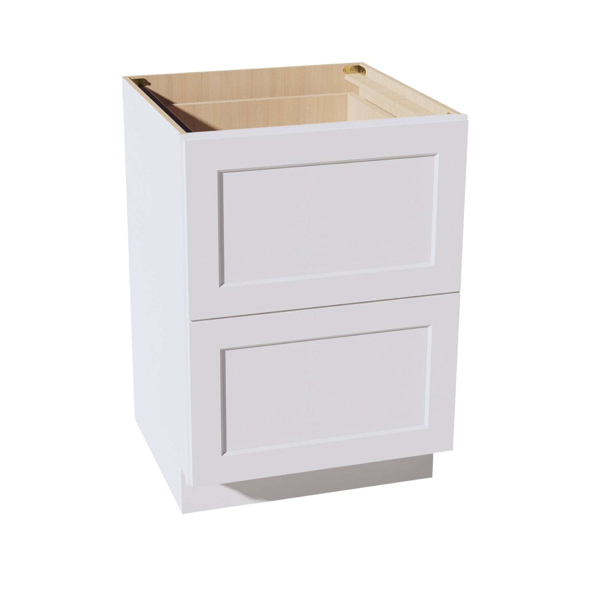 DB24-SW  Base Cabinet 3 Drawers - Shaker Style - Pure White   24"W x 34-1/2"H x 24"D