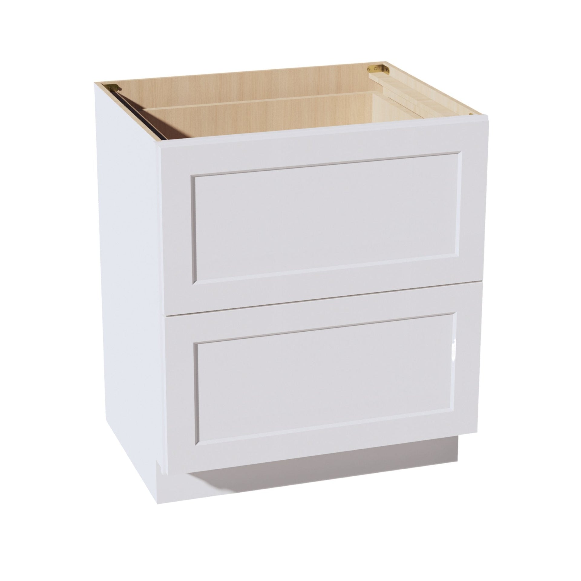 DB30-SW  Base Cabinet 3 Drawers - Shaker Style - Pure White   30"W x 34-1/2"H x 24"D