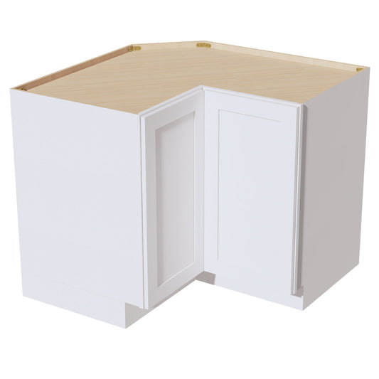 LSB36-SW  Base Cabinet 2 Door Corner Lazy Susan  - Shaker Style - Pure White   18"x18"W x 34-1/2"H x 24"D