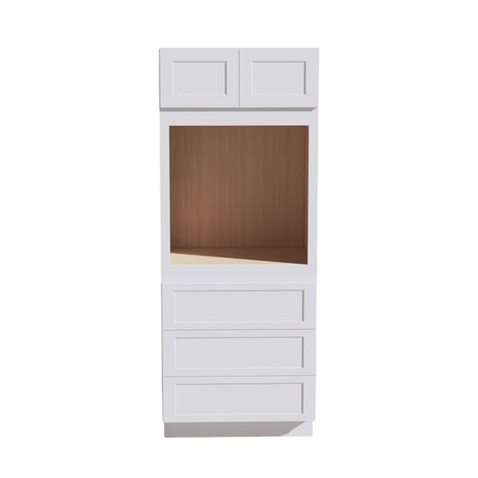 OC3384-SW  Tall Oven 2 Door & 3 Drawers Cabinet - Shaker Style - Pure White   33"W x 84"H x 24"D