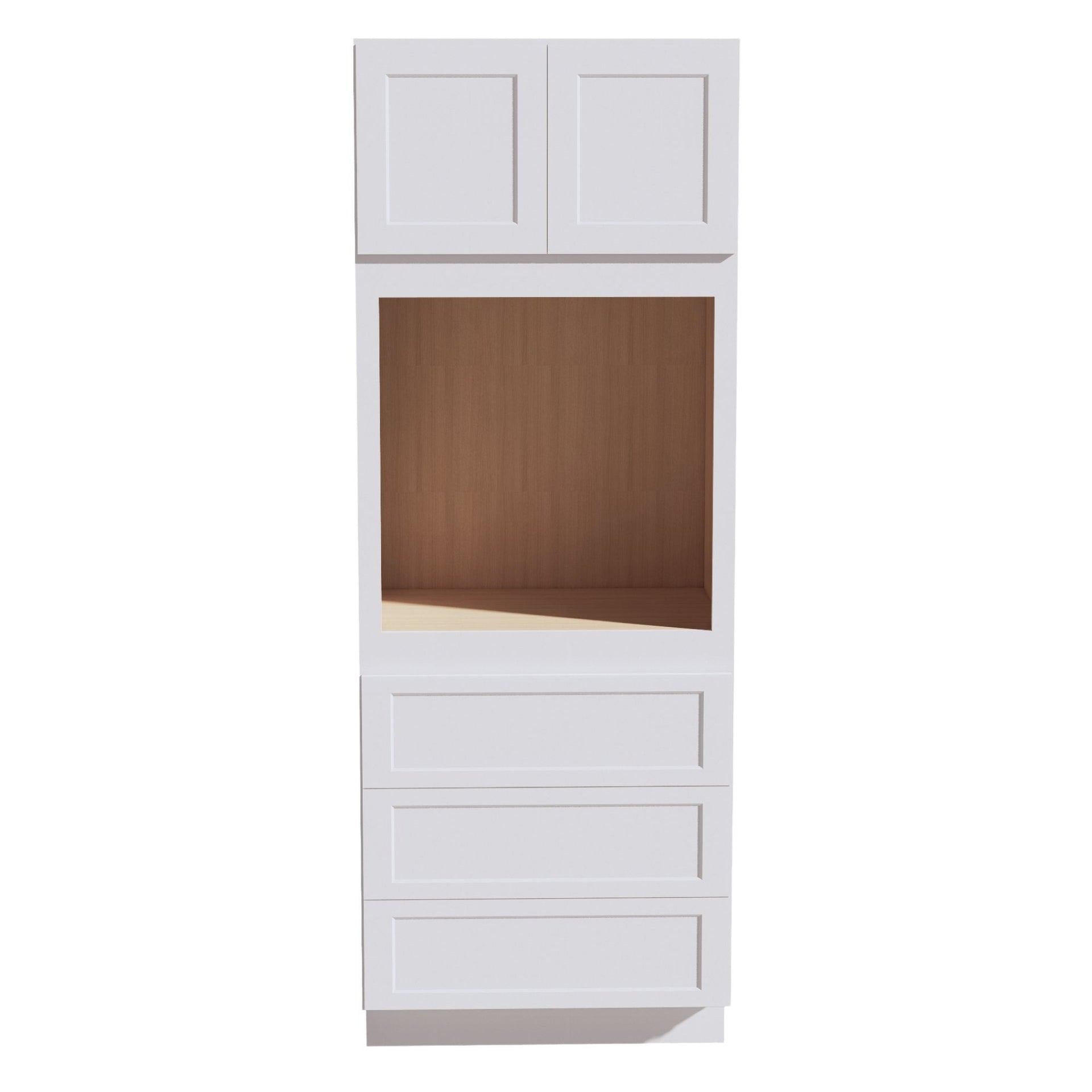 OC3390-SW  Tall Oven 2 Door & 3 Drawers Cabinet - Shaker Style - Pure White   33"W x 90"H x 24"D