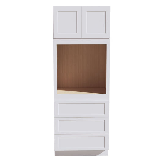OC3390-SW  Tall Oven 2 Door & 3 Drawers Cabinet - Shaker Style - Pure White   33"W x 90"H x 24"D