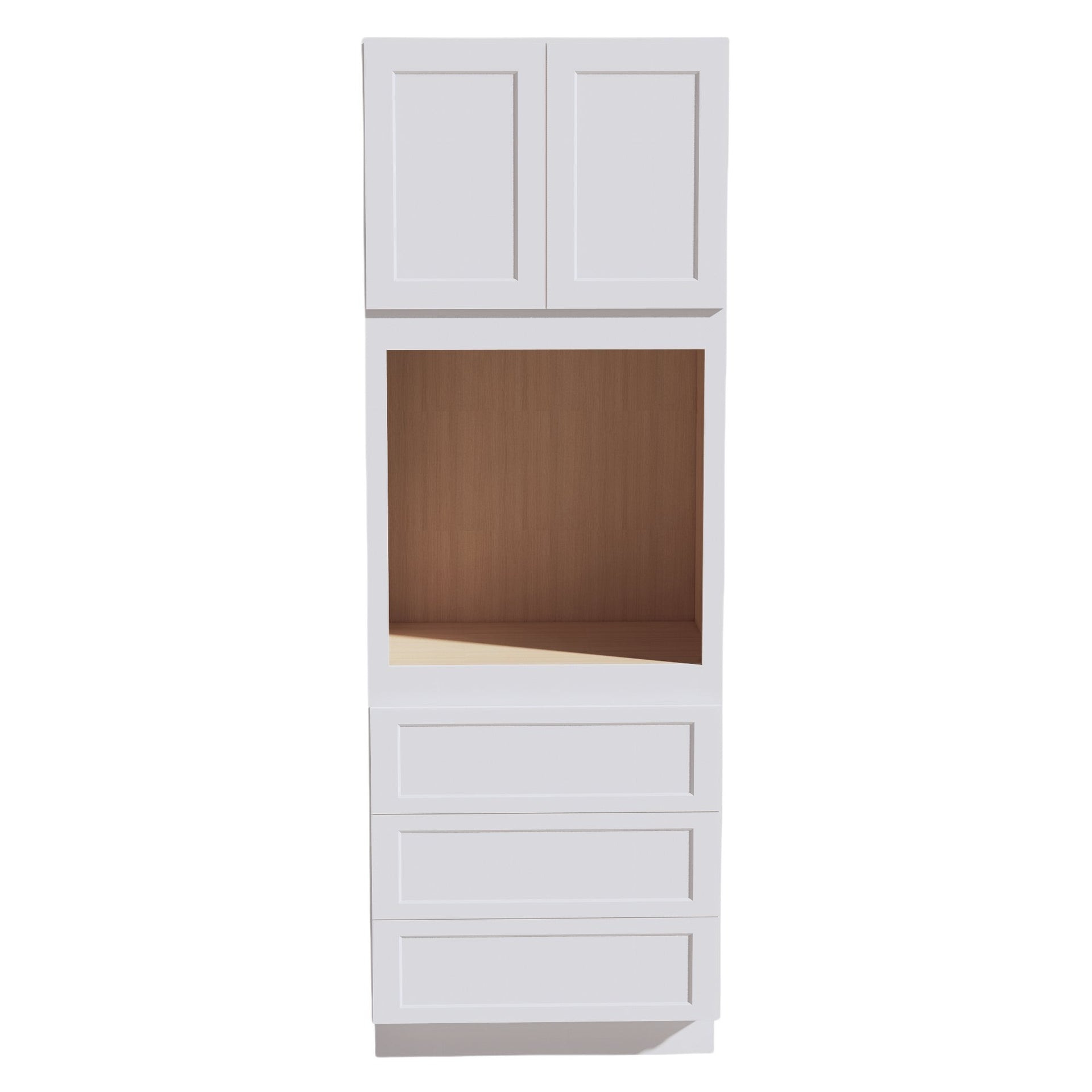 OC3396-SW  Tall Oven 2 Door & 3 Drawers Cabinet - Shaker Style - Pure White   33"W x 96"H x 24"D