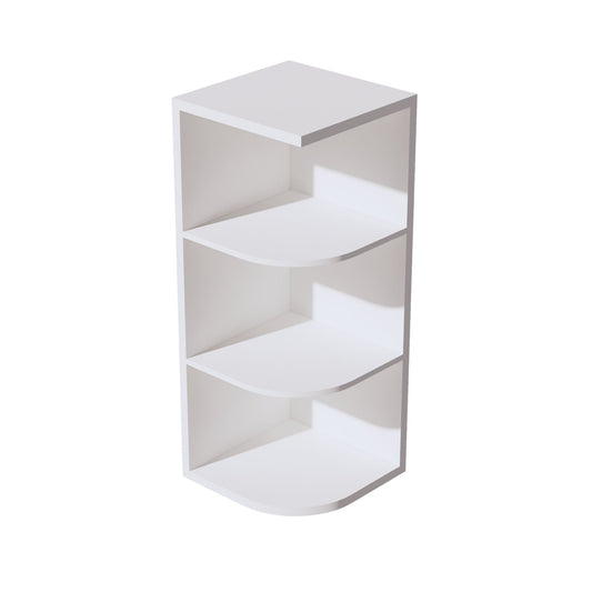 OE1230-SW  Wall End 4 Shelf Cabinet - Shaker Style - Pure White   12"W x 30"H x 12"D