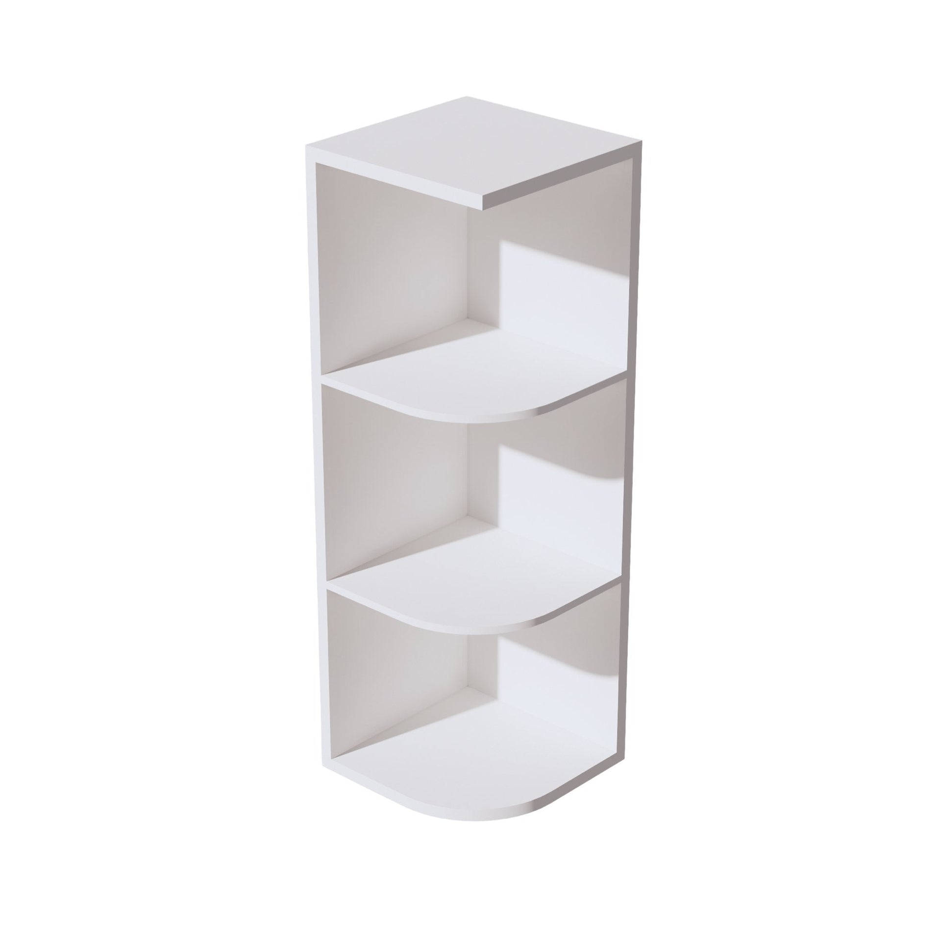 OE1236-SW  Wall End 4 Shelf Cabinet - Shaker Style - Pure White   12"W x 36"H x 12"D