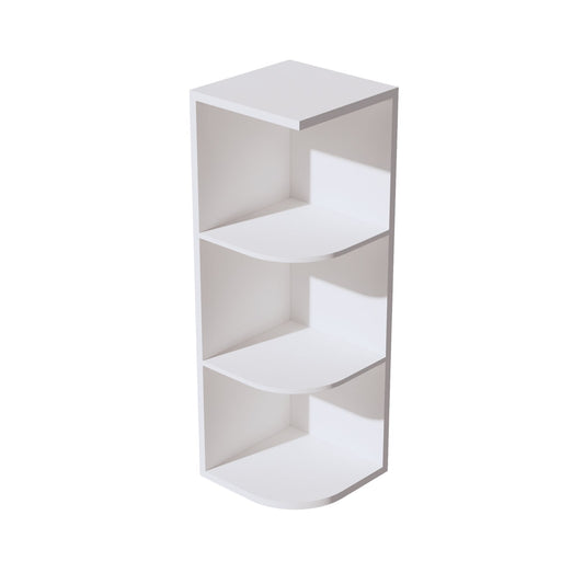 OE1236-SW  Wall End 4 Shelf Cabinet - Shaker Style - Pure White   12"W x 36"H x 12"D