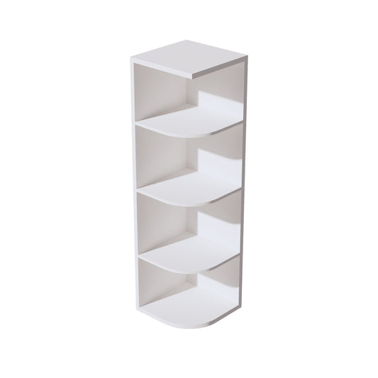 OE1242-SW  Wall End 4 Shelf Cabinet - Shaker Style - Pure White   12"W x 42"H x 12"D