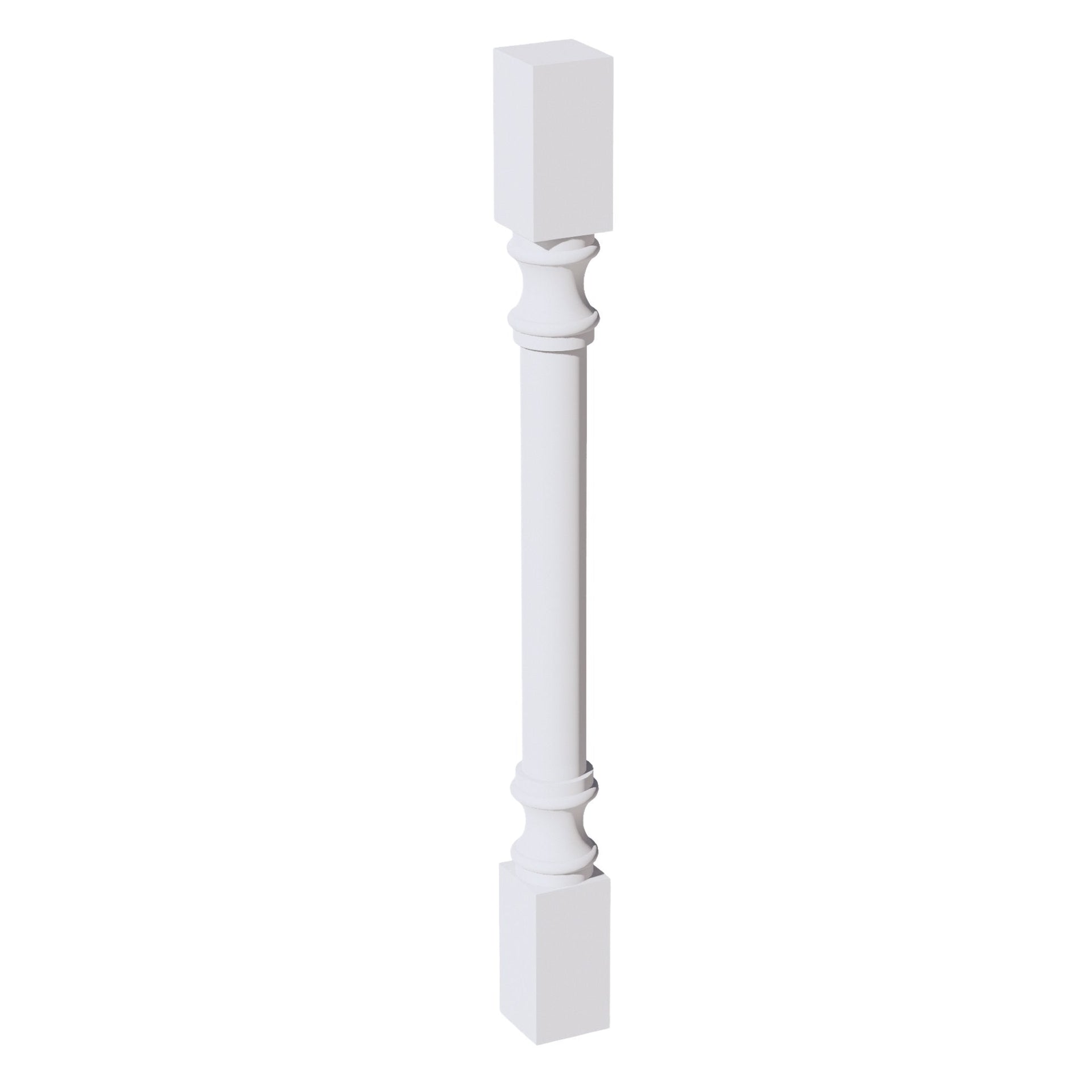 RP336-SW  Round Roman Pillar - Shaker Style - Pure White   03"W x 36"H x 3"D
