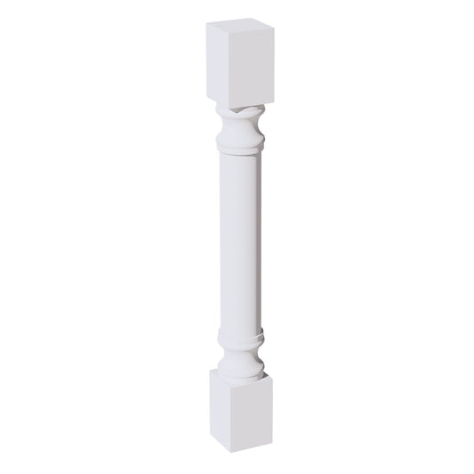 RP436-SW  Round Roman Pillar - Shaker Style - Pure White   04"W x 36H x 4"W