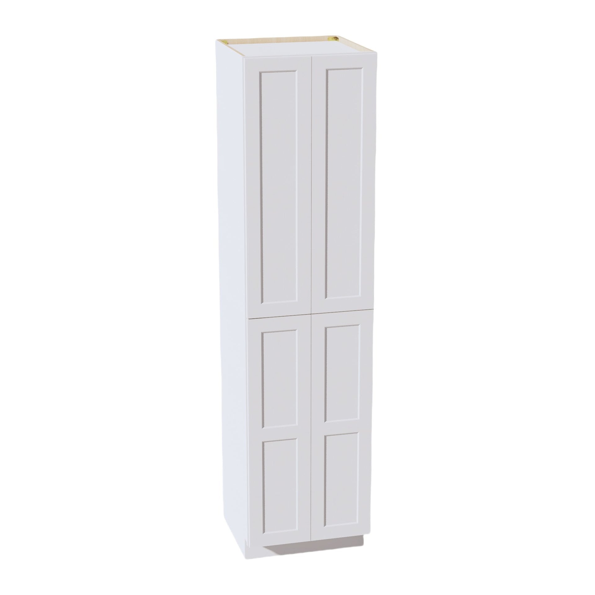 TP2496-SW  Tall Shelf Pantry Cabinet 4 Door & 6 Sheleves - Shaker Style - Pure White   24" W x 96"H x 24"D