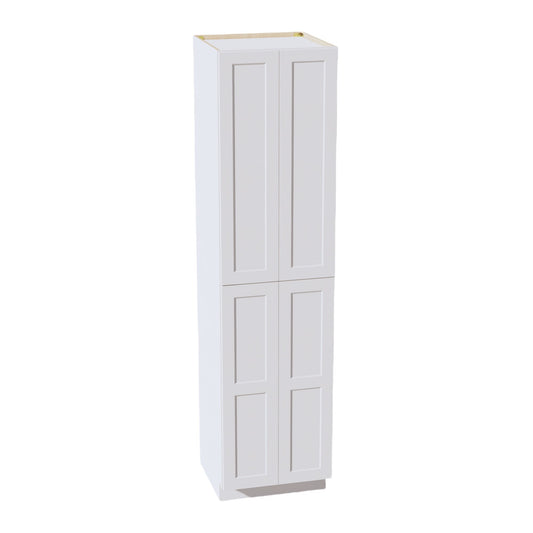 TP2496-SW  Tall Shelf Pantry Cabinet 4 Door & 6 Sheleves - Shaker Style - Pure White   24" W x 96"H x 24"D