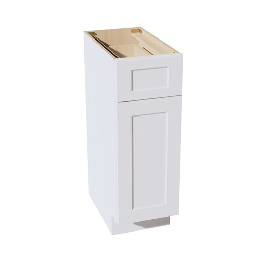 VB1221-SW  Vanity Base Cabinet 1 Door & 1 Drawer - Shaker Style - Pure White   12"W x 34-1/2"H x 21"D