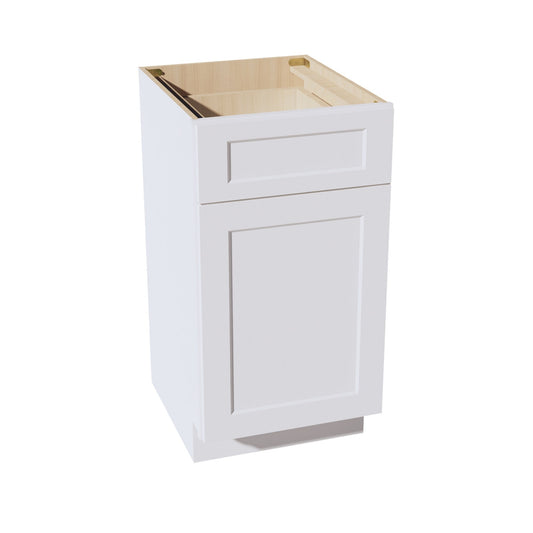 VB1821-SW  Vanity Base Cabinet 1 Door & 1 Drawer - Shaker Style - Pure White   18"W x 34-1/2"H x 24"D