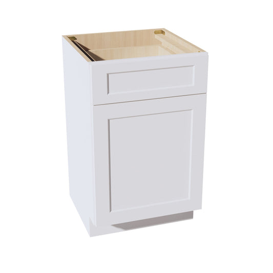 VB2121-SW  Vanity Base Cabinet 1 Door & 1 Drawer - Shaker Style - Pure White   21"W x 34-1/2"H x 24"D