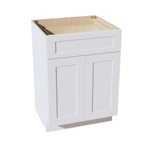 VB2421-SW  Vanity Base Cabinet 2 Doors & 1 Drawer - Shaker Style - Pure White   24"W x 34-1/2"H x 24"D