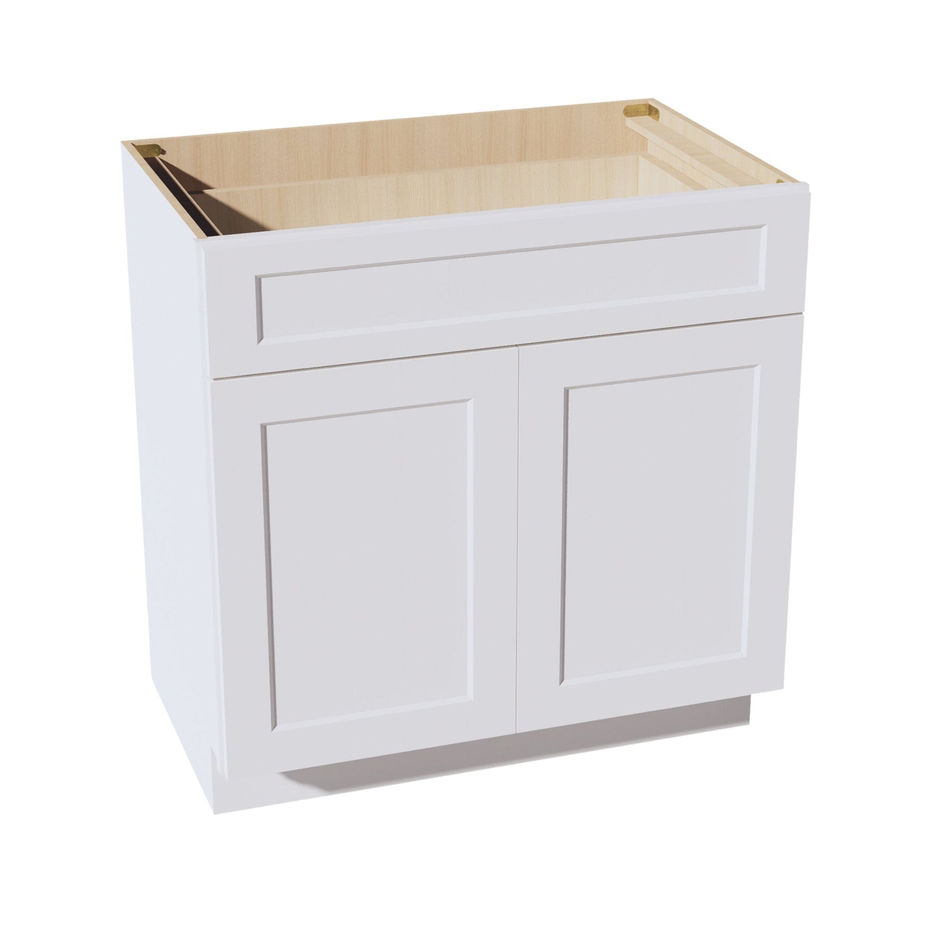VB3321-SW  Vanity Base Cabinet 2 Doors & 1 Drawer - Shaker Style - Pure White   33"W x 34-1/2"H x 24"D