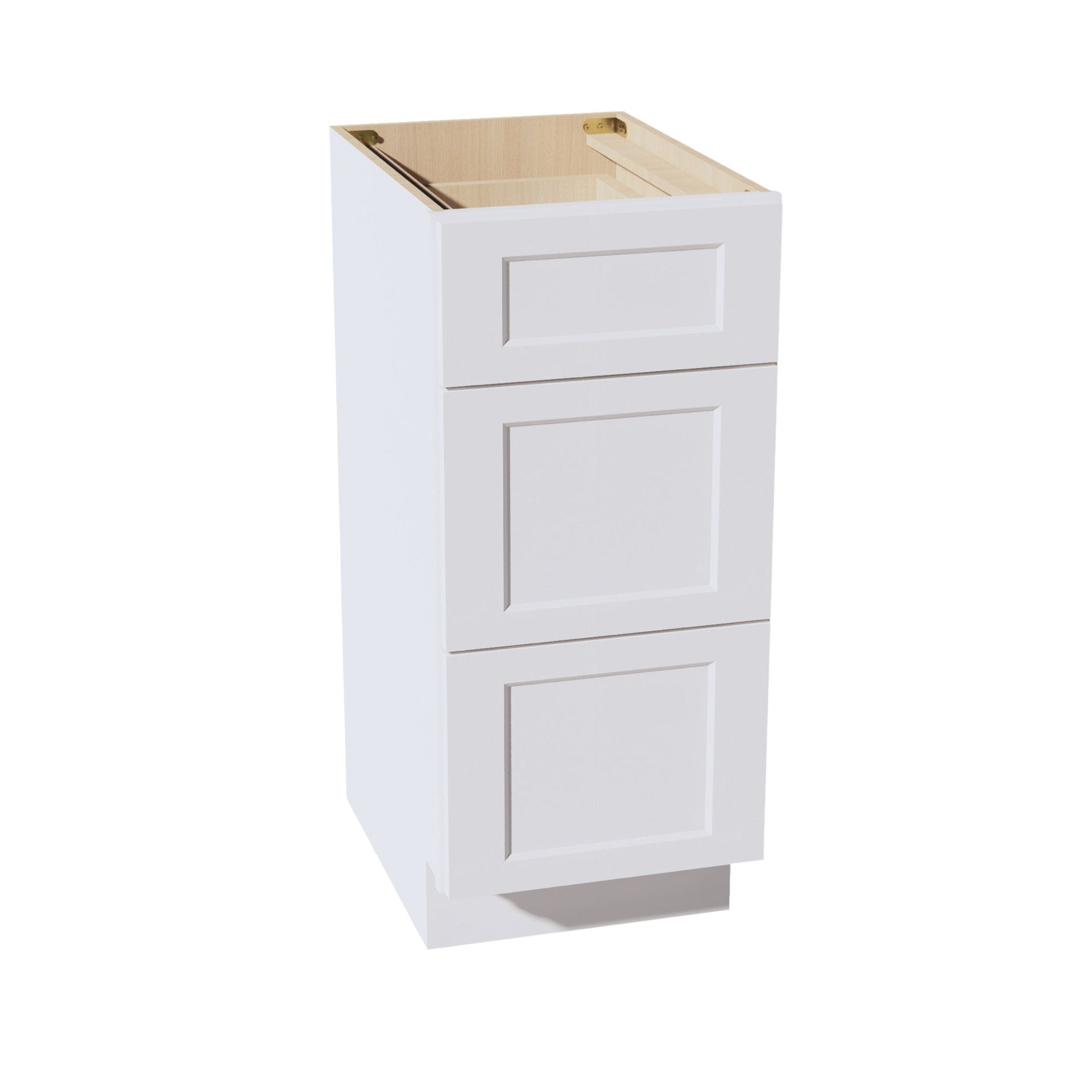VDB1521-SW  Vanity Base Cabinet 3 Drawers - Shaker Style - Pure White   15"W x 34-1/2"H x 21"D