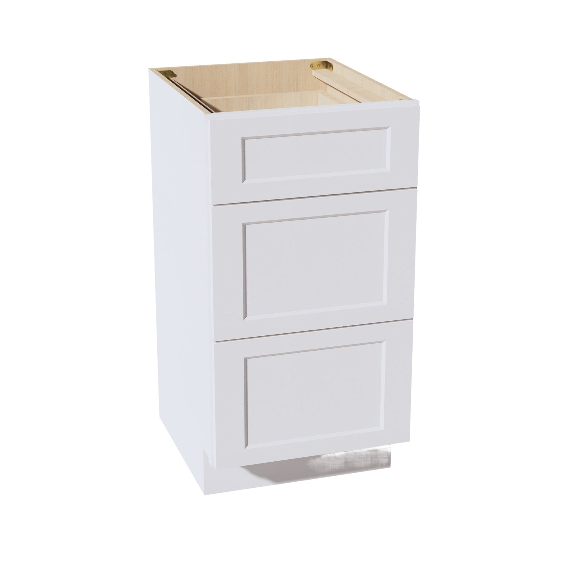 VDB1821-SW  Vanity Base Cabinet 3 Drawers - Shaker Style - Pure White   18"W x 34-1/2"H x 21"D