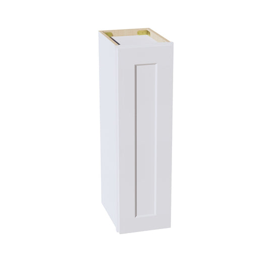 W0930-SW  Wall Cabinet 1 Door & 2 Shelves - Shaker Style - Pure White   09"W x 30"H x 12"D
