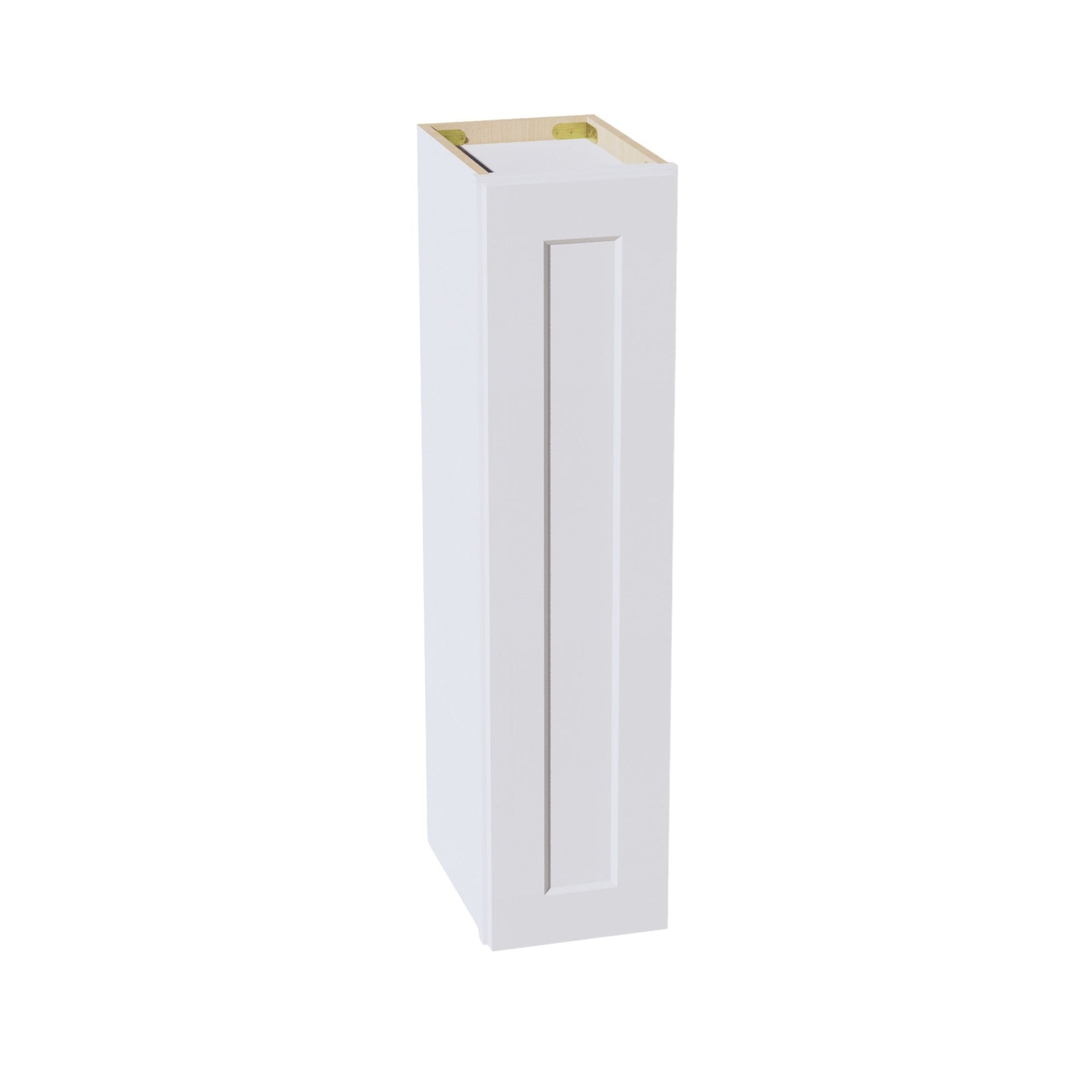 W0936-SW  Wall Cabinet 1 Door & 2 Shelves - Shaker Style - Pure White   09"W x 36"H x 12"D