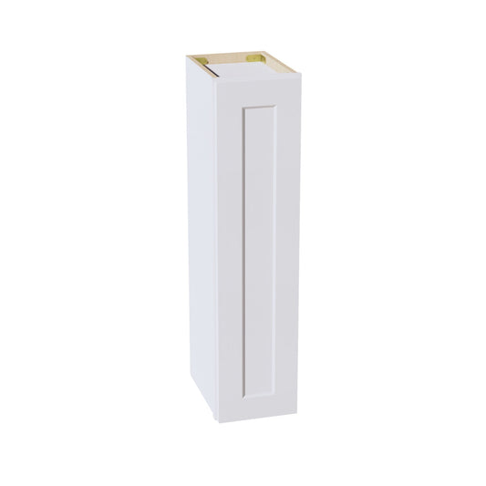 W0936-SW  Wall Cabinet 1 Door & 2 Shelves - Shaker Style - Pure White   09"W x 36"H x 12"D