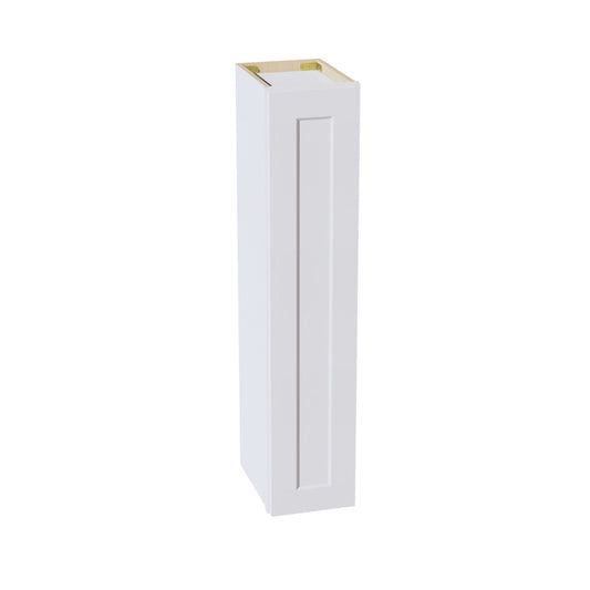 W0942-SW  Wall Cabinet 1 Door & 2 Shelves - Shaker Style - Pure White   09"W x 42"H x 12"D