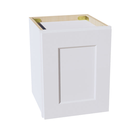 W1215-SW  Wall Cabinet 1 Door & 2 Shelves - Shaker Style - Pure White   12"W x 15"H x 12"D