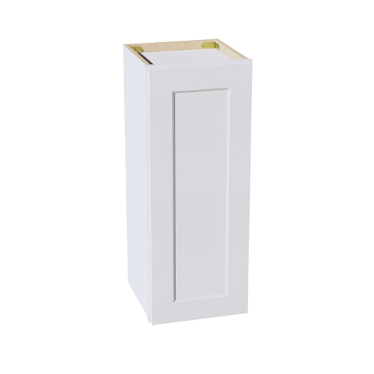W1230-SW  Wall Cabinet 1 Door & 2 Shelves - Shaker Style - Pure White   12"W x 30"H x 12"D